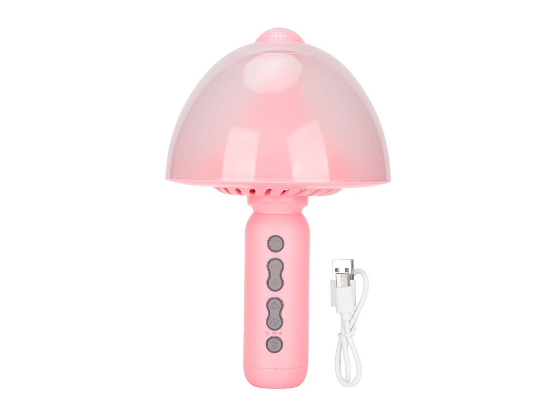 Micrófono De Karaoke Inalámbrico Bluetooth Com Luz Noturna Portátil Para Festa Ktv Casa Férias Rosa