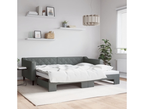 VIDAXL Sofá cama nido tela gris oscuro 90x200 cm