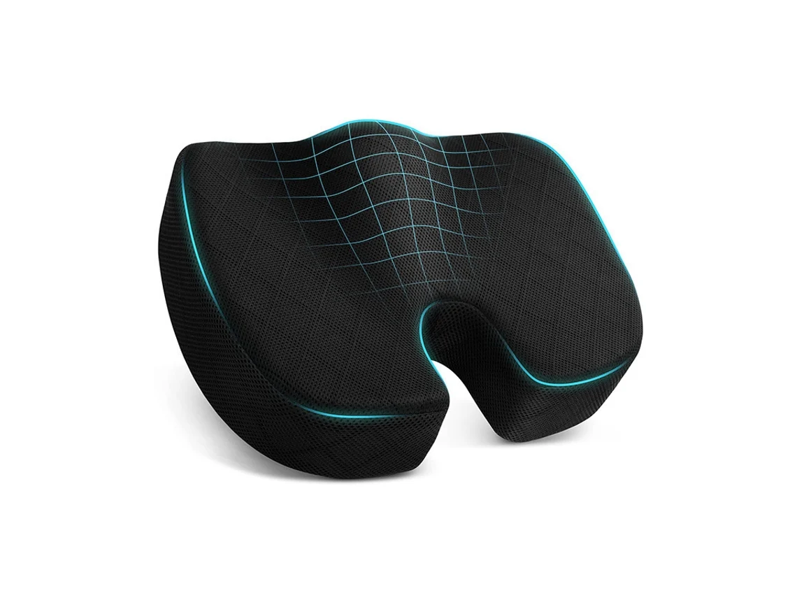 Cojín Ortopédico Para Silla De Ruedas Y Oficina, Tejido Transpirable, 45x36x7,5 Cm Digitallab (negro)