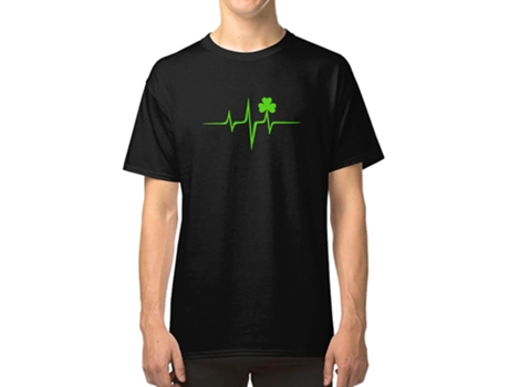 Camiseta ROCKINSTONE Music Pulse Irish Frequency Wave Heartbeat Algodón para Hombre (XL)