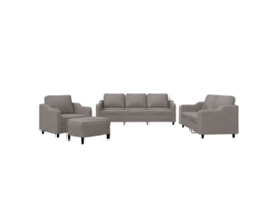 Maison Exclusive - Juego De Sofás Con Cojines 4 Piezas Tela Gris Taupe
