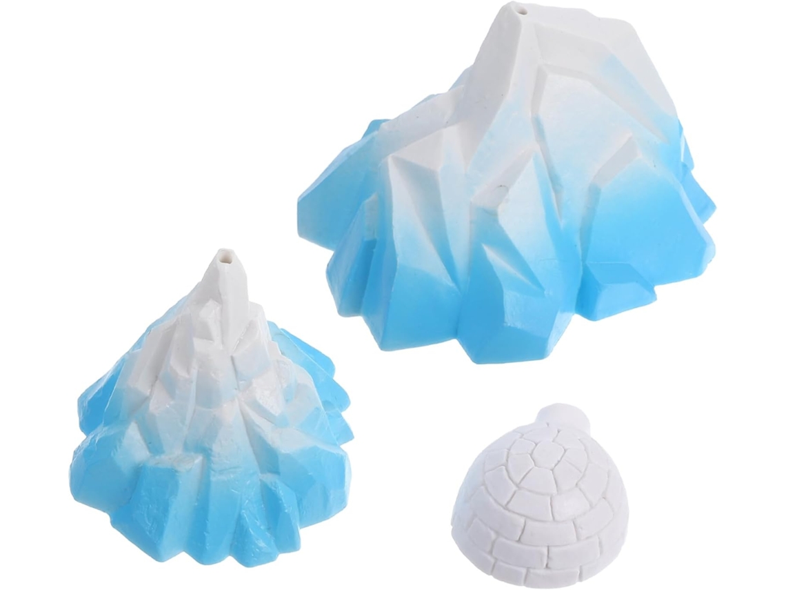 Lote De 3 Figuras De Pvc De Iglús En Miniatura Con Forma De Iceberg, Micropaisaje Ártico.
