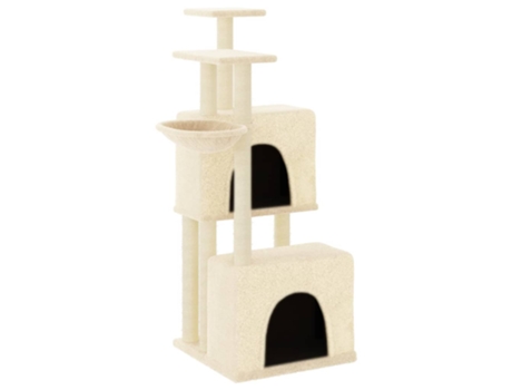 Rascador para gatos con postes de sisal color crema VIDAXL (122 cm)