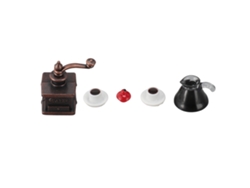 Juego De Cafetera Miniatura De 3 Piezas Para Casa De Muñecas A Escala 1:12, Incluye Molinillo, Cafetera Y Modelo De Juguete.