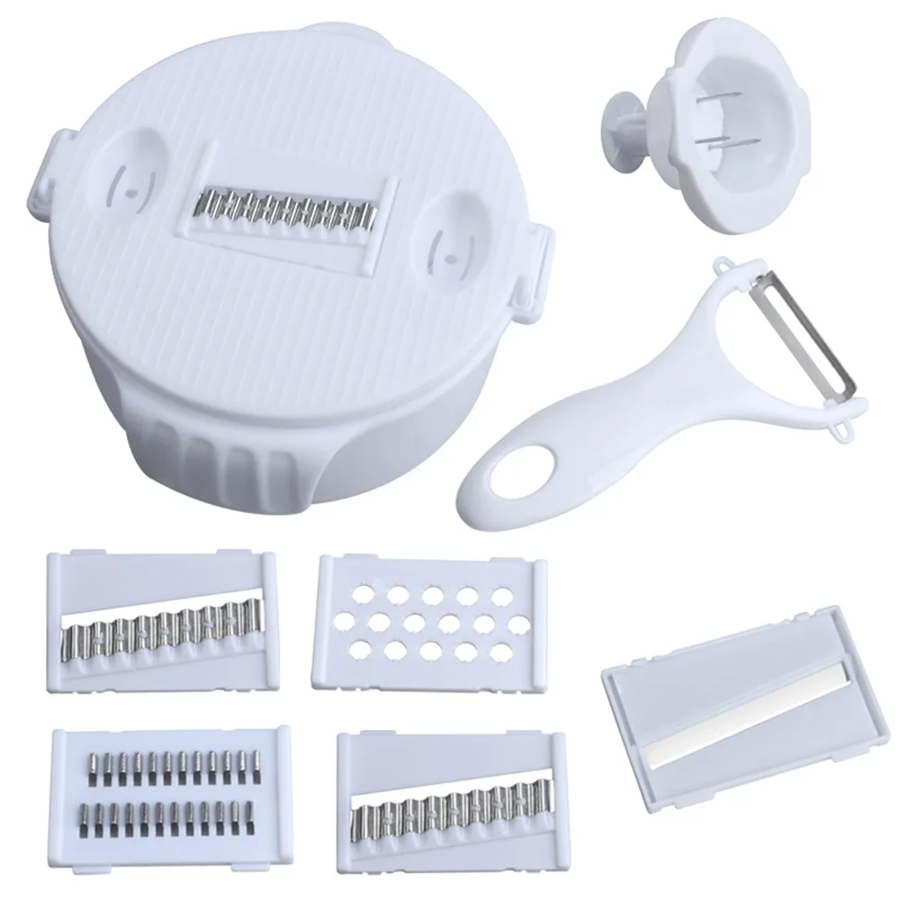 (conjunto De 8 Piezas) Cortador De Verduras Multifunción Para Cortar, Rebanar Y Rallar Manualmente, Herramientas De Accesorios De Cocina