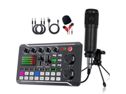 Micrófono de condensador BM800, ideal para podcasting, transmisión en vivo de guitarra y grabación en PC (negro)