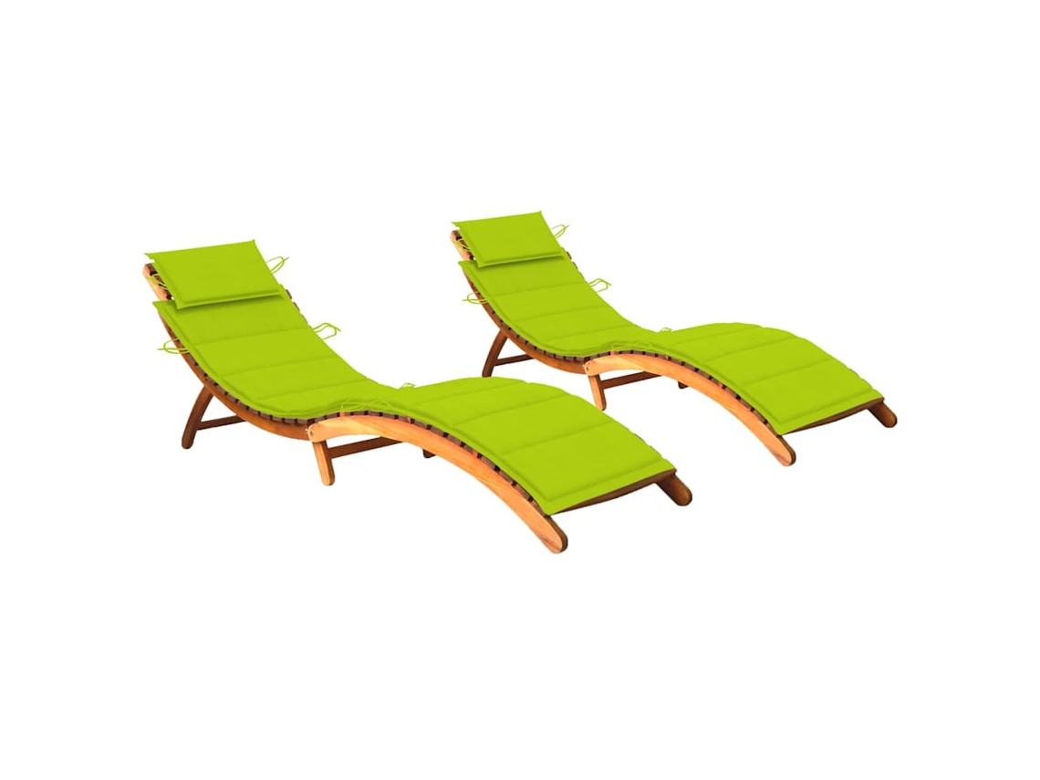 Tumbonas con cojines 2 piezas de madera maciza de acacia Lovely Home