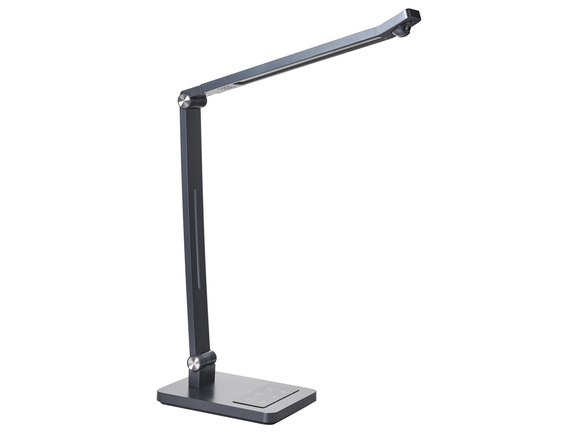 Lámpara de escritorio LED Beliani Lepus en ABS, poliestireno gris 14x19x76 (material sintético duradero)