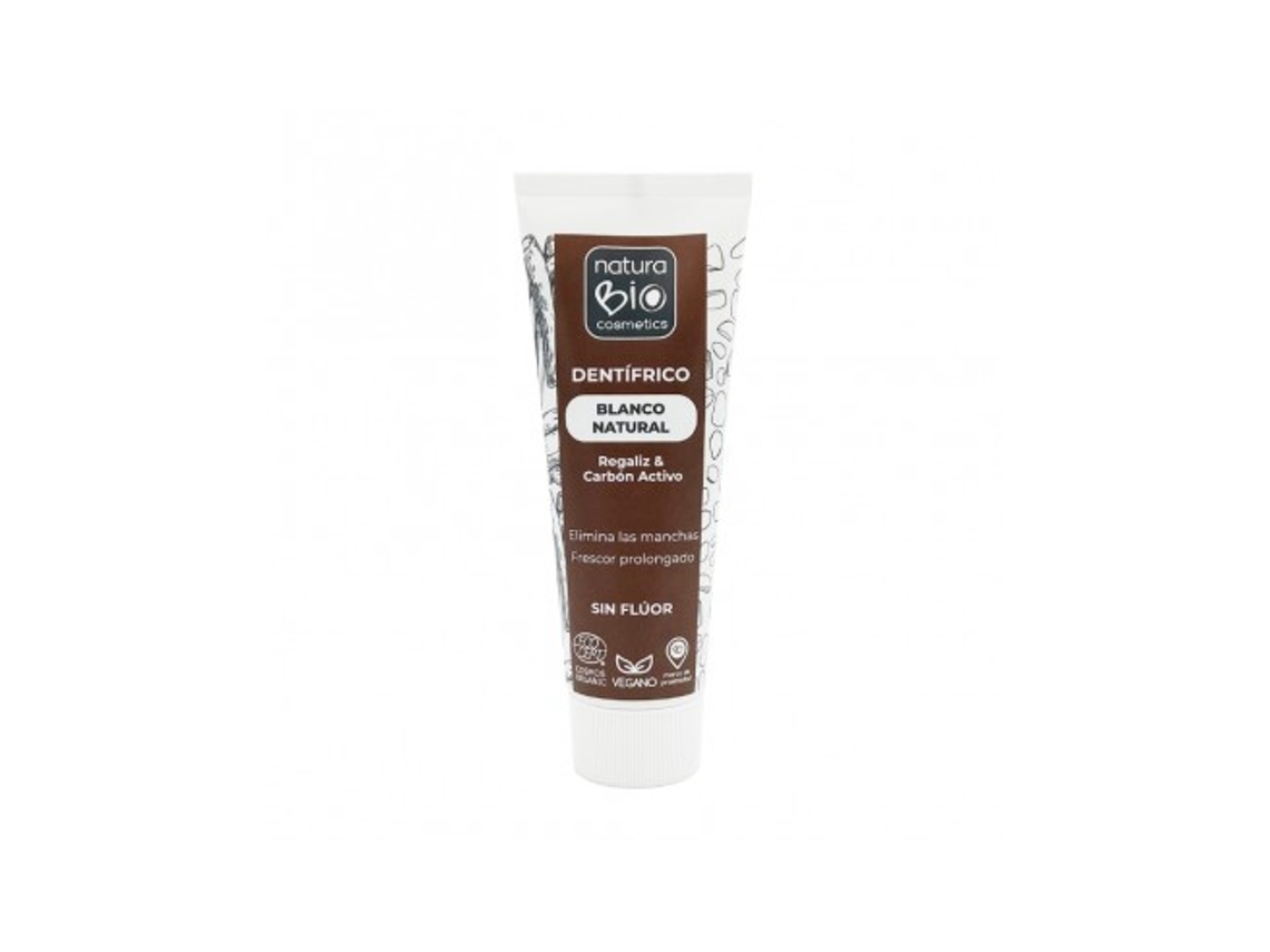 Pasta de dientes blanca Nat Regaliz Carbón Activo 75 ml Naturabio Cosmetics