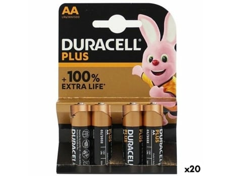 Pilas Alcalinas DURACELL Plus Extra LR06 1,5 V (20 Unidades)