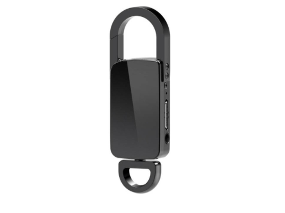 Grabadora de llavero, memoria USB con grabación activa, reproductor MP3 de 32 GB Yizhood (negro)