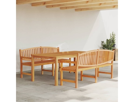 Conjunto 3 de comedor para jardín VIDAXL madera maciza de teca