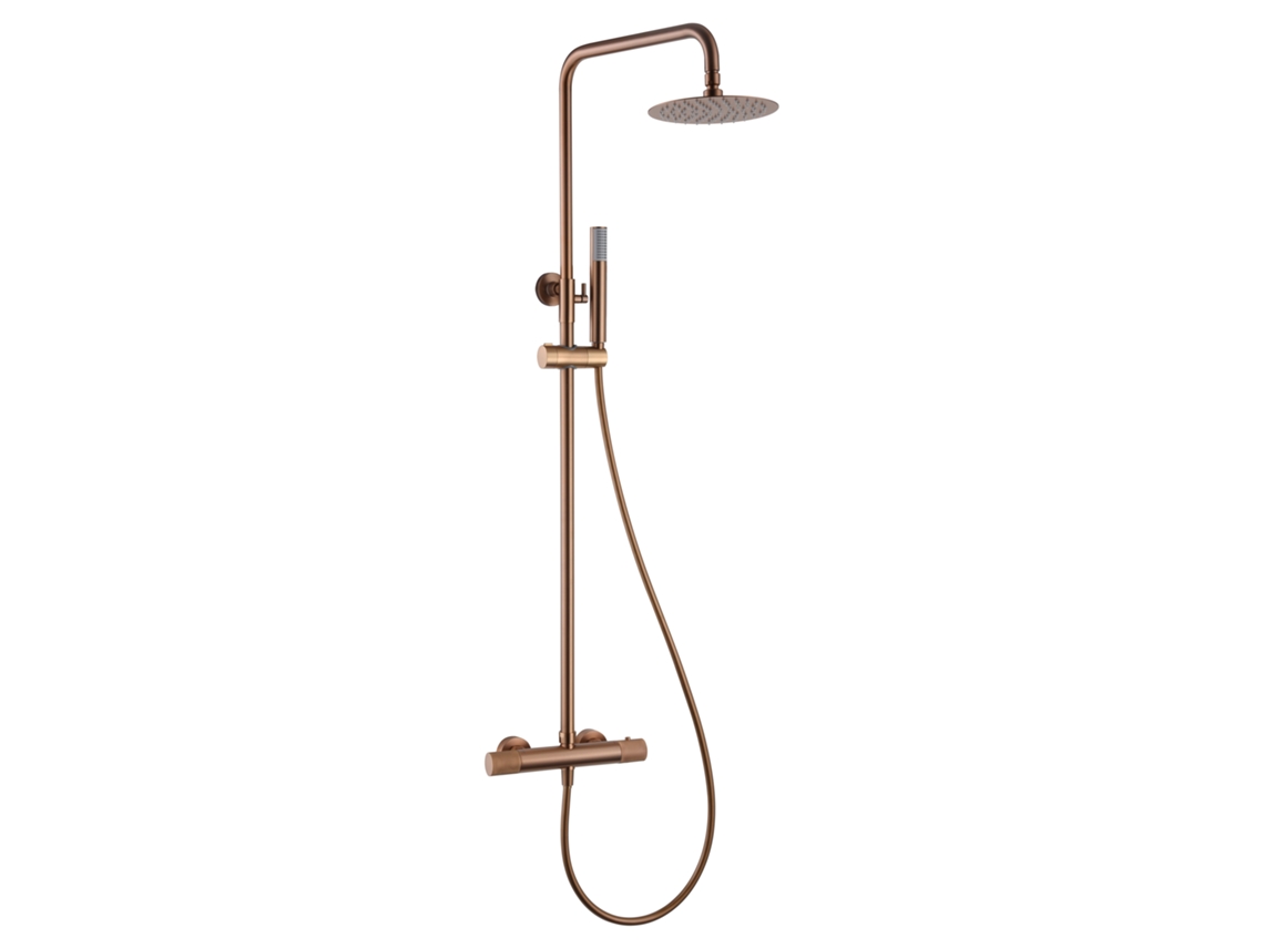 Columna de ducha Extensible, Termostatico color Oro Rosa Cepillado MICE COLLECTION