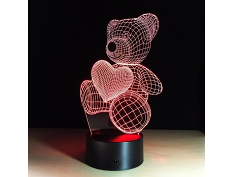 Lámpara de ilusión óptica 3D LED 7 colores Interruptor táctil que cambia la luz nocturna para el dormitorio decoración del hogar boda cumpleaños Na...