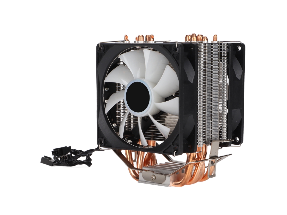 Enfriador De Cpu 6 Tubos 90mm 3pin Rgb Doble Ventilador Para Intel Lga775/1155/1156 Amd Am2/am3