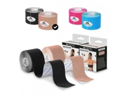 Pack 2 Bandas Neuromusculares Kinesiotape MOBICLINIC Mobitape (5cm x 5m - 12 Unidades - Negro y Beige)
