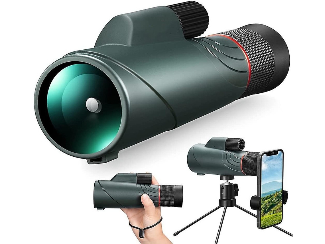 10 20x50 Hd Poderoso Telescópio Monocular À Prova D Água Monocular Starscope Zoom Bak4 Prisma E Revestimento Verde Fmc Tripé De Metal E Facpoet