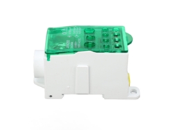 Caja de bornes unipolar para carril DIN, 690 V 250 A, verde, distribución eléctrica, caja de bornes