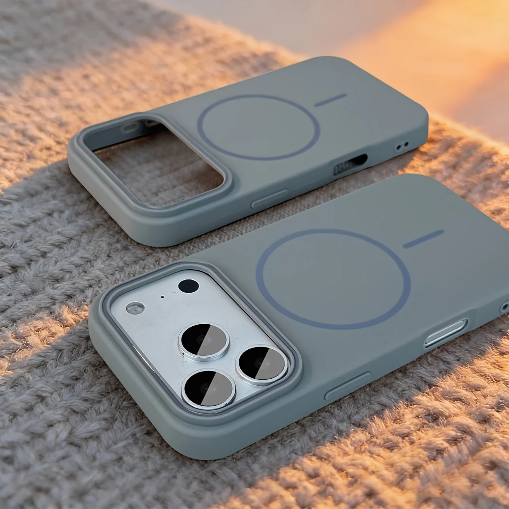 (iphone 16 Plus Gris) Funda Para Teléfono Con Carga Inalámbrica Magnética Magsafe, Cubierta Trasera De Policarbonato Rígido Mate