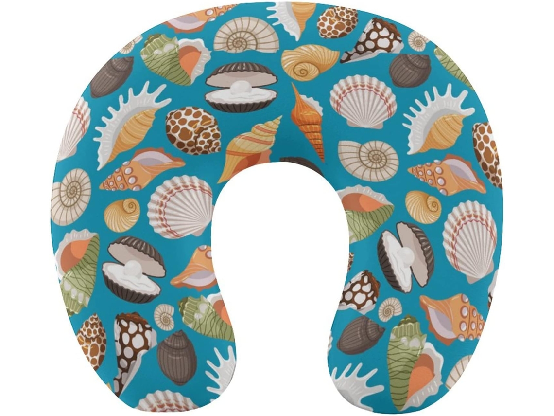 Almohada Viaje Forma Concha Espuma Viscoelástica Viscoelástica Fácil Relajación Cómodos Familia.brfácil