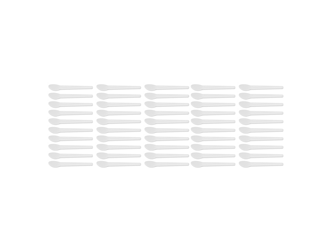 Rebe-50 espátulas pequeñas y lavables para cosméticos, ideales para cremas faciales, cremas para el contorno de ojos y pegamento para uñas.