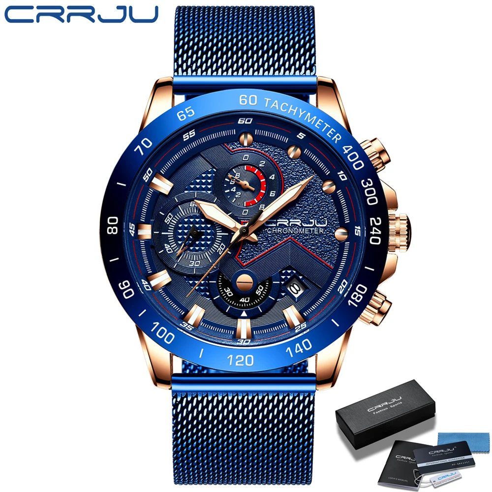 (azul) Reloj Para Hombre, Cronógrafo Deportivo Resistente Al Agua