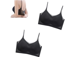 Sujetos Grandes Seda Hielo Ultra Fina Sin Costuras Confort Suave Respirable Para Yoga Dormir Verano L Negro