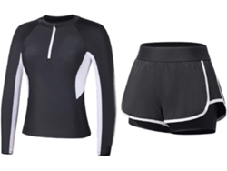 Traje De Baño De Dos Piezas Tankini De Manga Larga Para Mujer Con Shorts De Playa