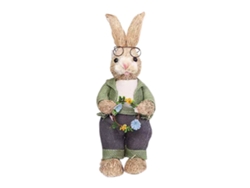 Lindo Conejito De Paja Artificial, Accesorio Decorativo De Pascua Para El Hogar.
