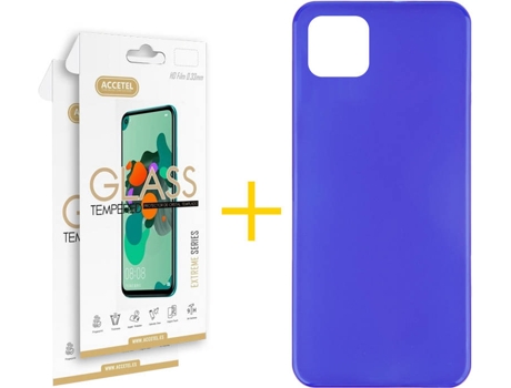 Kit Funda + 2 Protectores de Pantalla Samsung Galaxy A22 5G ACCETEL Liso (Azul)