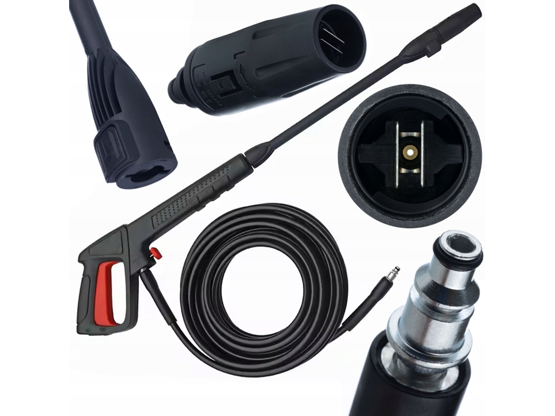 Pistola pulverizadora con boquilla Vario de 8 m – Compatible con Bosch/AR/Black &amp; Decker/Michelin | Manguera de 8 m | Conexión Click Connect