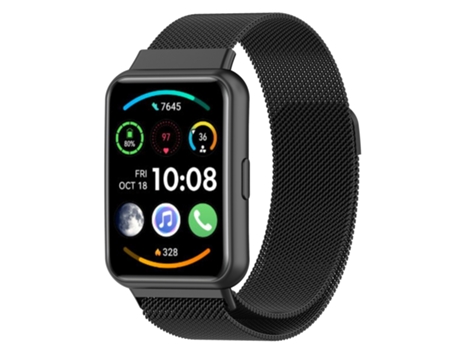 Correa de reloj inteligente para Huawei Watch Fit 2 Milan Correa magnética de acero inoxidable (Negro)
