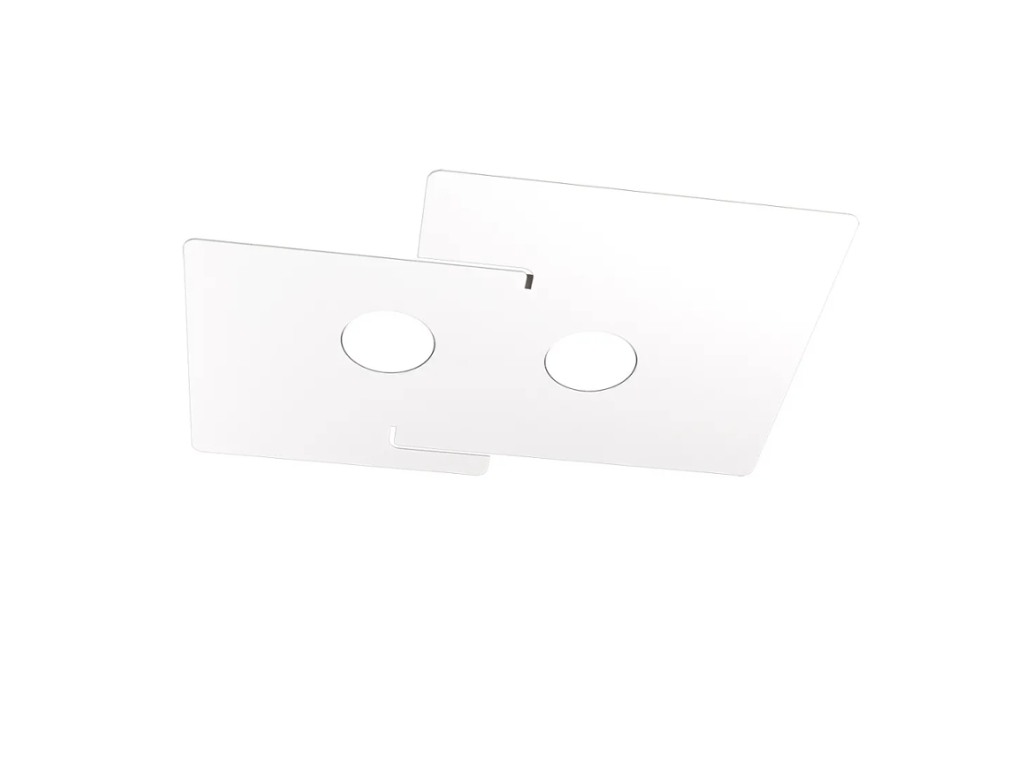 Plafón LED ECHO Top Light de metal blanco rectangular con 2 casquillos Gx53