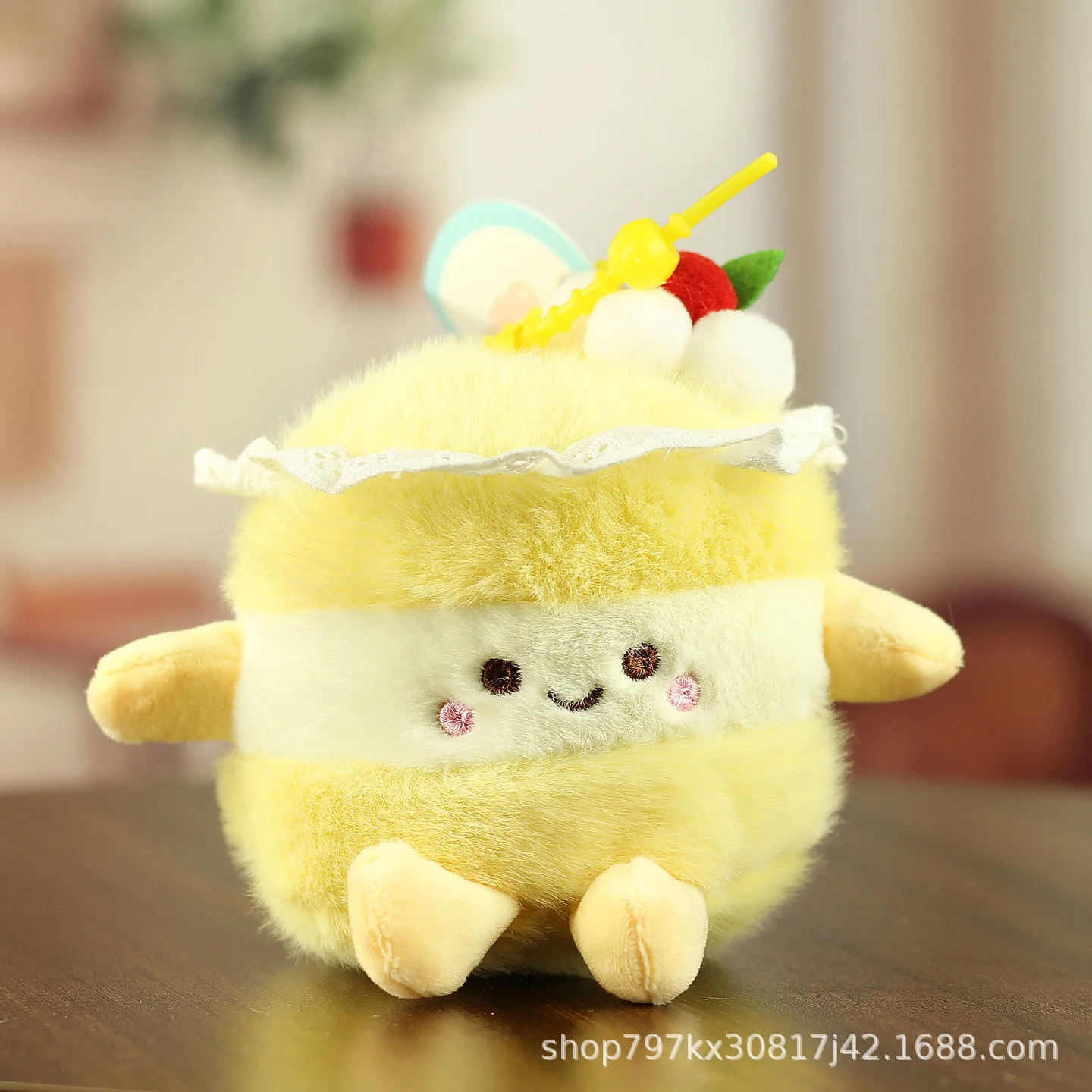 (amarillo) Lindo Llavero De Peluche De Rollo De Postre Con Forma De Rollo De Pastel De Dibujos Animados, Suave Y De Peluche