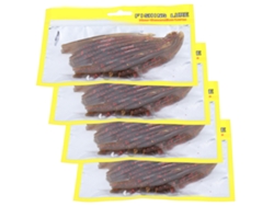 Anub 4 Conjuntos de Isca de Minhoca Simulada em Silicone Macio para Pesca Acessório 1