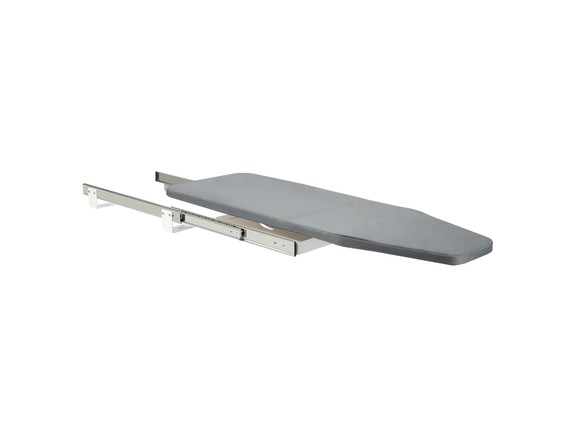 Tabla de planchar plegable, con rotación de 180°, color gris.