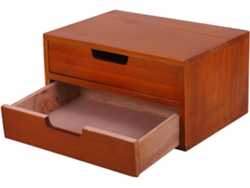 Mueble De Almacenamiento De Madera Para Material De Oficina, Organizador De Mesa De Esquina Con Cajones.
