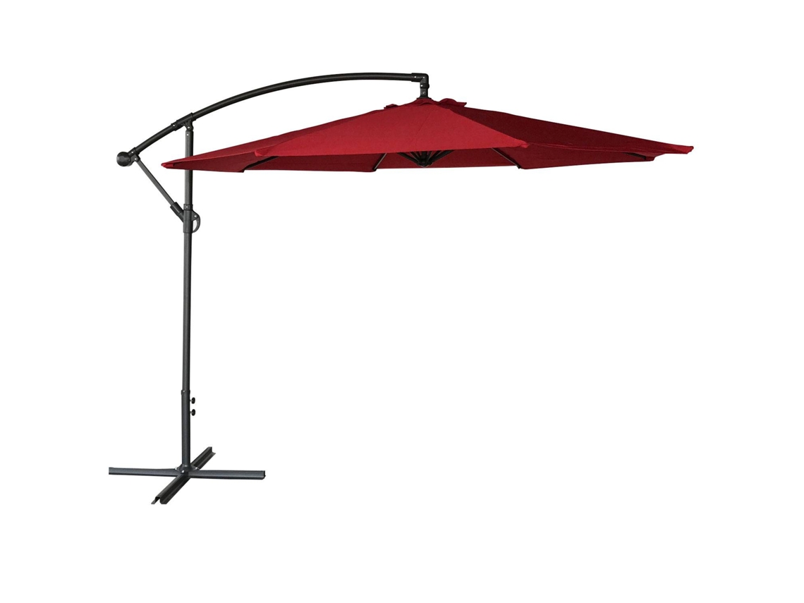 Sombrilla HAPPY GARDEN Oahu Redonda (Acero - Rojo - 350 x 250 cm cm)
