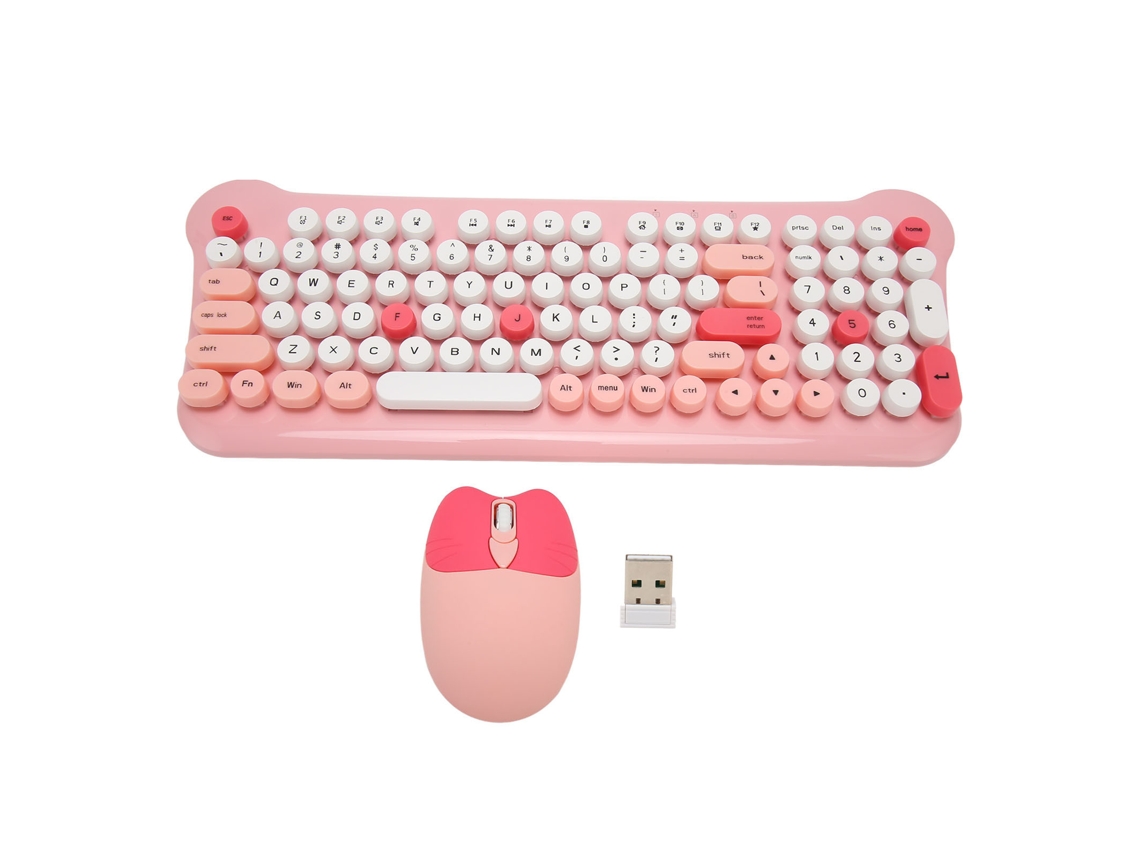 Baoj-2026novocombo De Teclado E Mouse Sem Fio Rosa