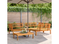 Juego de 4 muebles de jardín de palets de madera maciza de acacia, DKD Home Decor