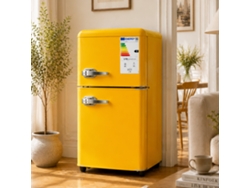 Refrigerador De Dos Puertas 86l 56l+30l Control De Eficiencia De 7 Niveles Led Amarillo