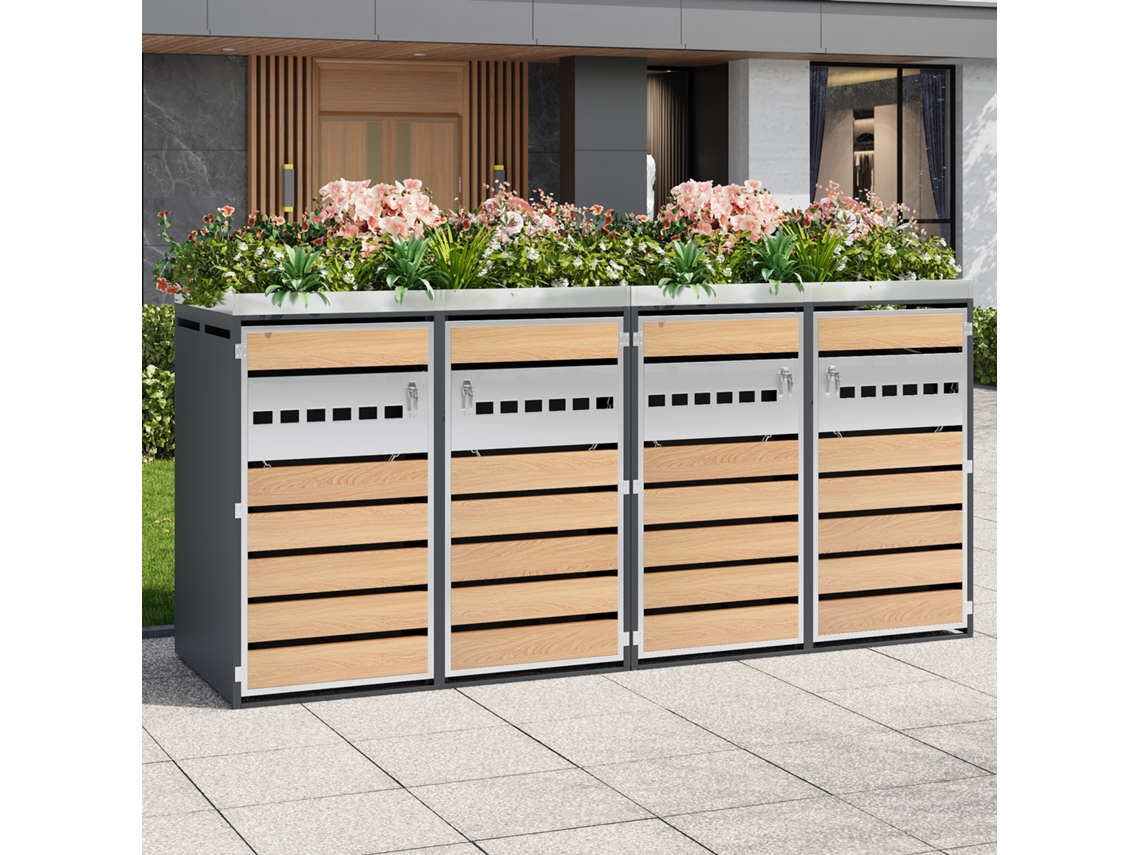 Cubo De Basura Diamond Con Ventilación, 4 Compartimentos Y Puertas Con Cerradura.
