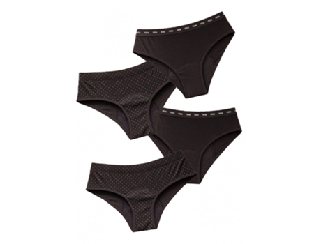 Pack de 2 Braguitas Menstruales ANAISSA Algodón Mujer (L (42-44) - Negro)