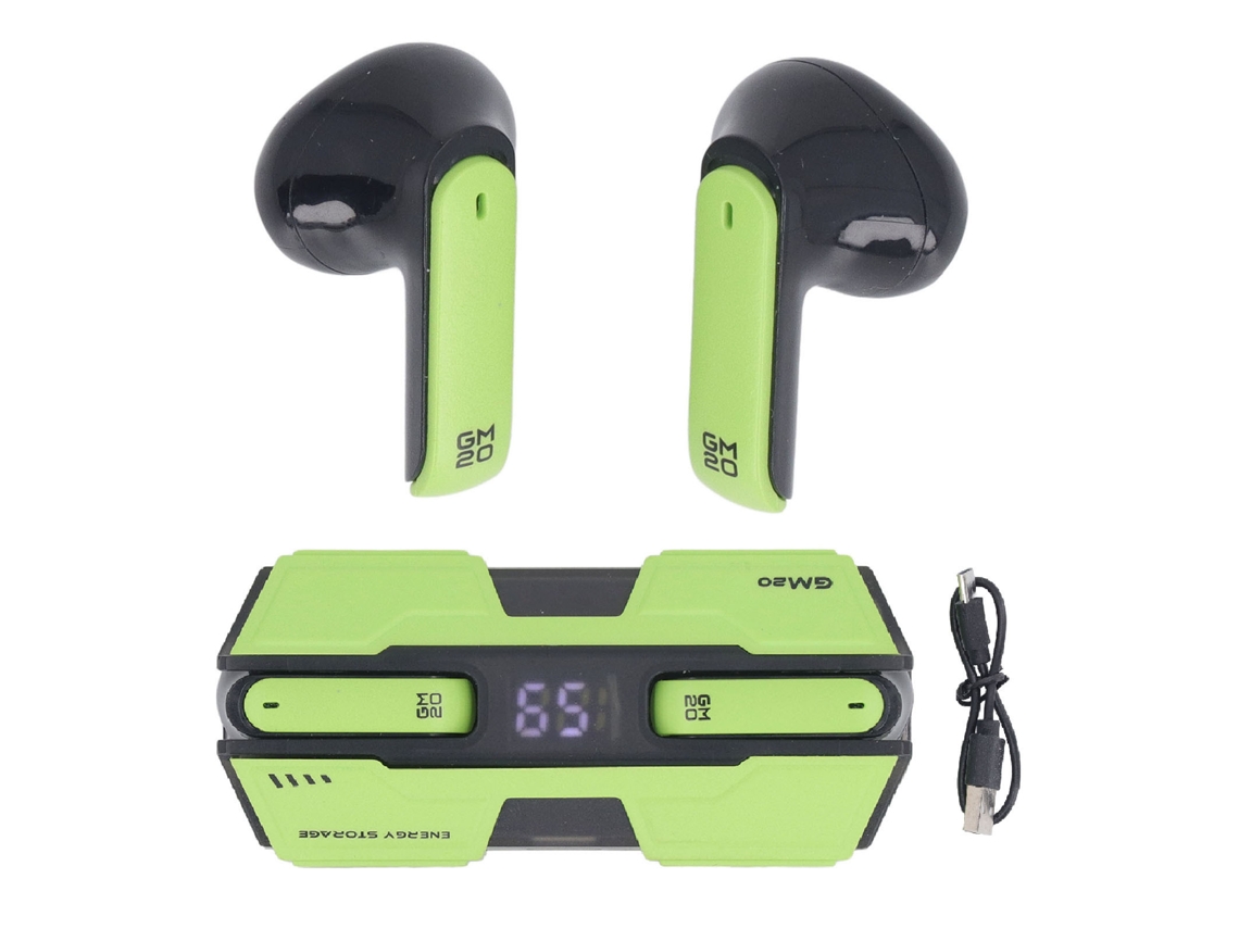 Auriculares Estéreo Inalámbricos Bluetooth De Baja Latencia Con Pantalla Digital Y Estuche De Carga Para Juegos - Verde