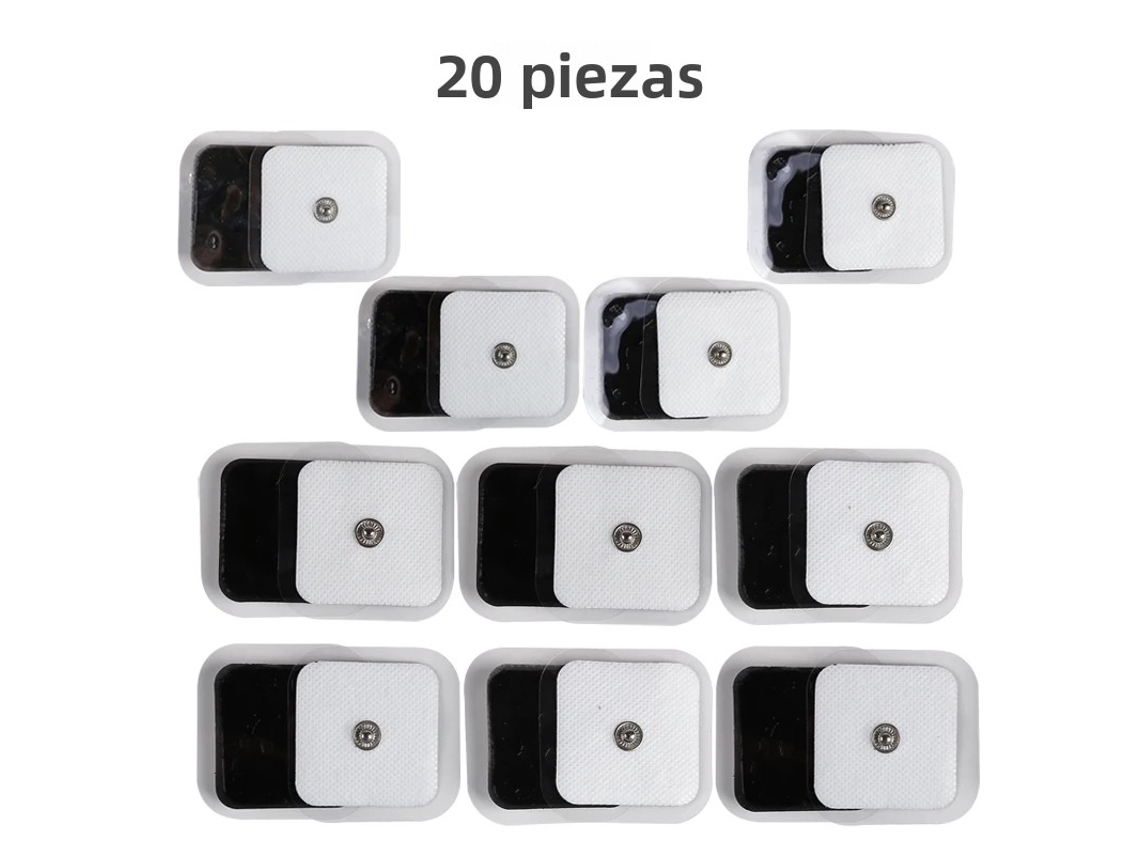 (20 Piezas Blancas) Parches De Electrodos No Tejidos De 4 X 4 Cm, Paquete De Repuesto A Presión