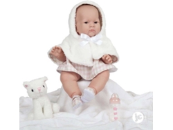 Muñeca DISFRAZZES Infantil Cuerpo de Goma con Vestido (46 cm - Rosa y Blanco)