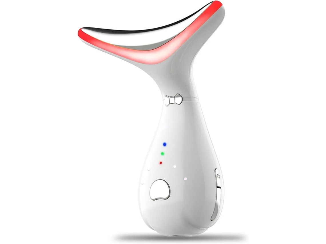 Terapia De Luz Roja Para Rostro Y Cuello Varita Facial Dispositivo Facial Multifuncional Ondulado Chic De Belleza Blanco Yizhood