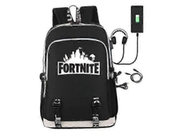 Mochila Escolar Impermeable Fortnite Con Puerto Usb Y Conector Para Auriculares.
