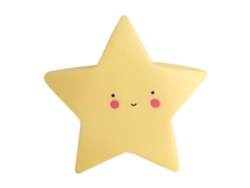 Luz nocturna LED con forma de sonrisa para decorar la habitación de los niños (Estrella amarilla)