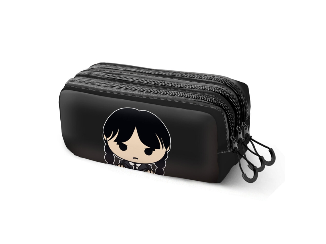 KARACTERMANIA Estuche Triple Wednesday Cute Gris y Negro